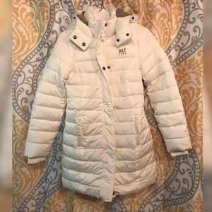 White A&F kids coat